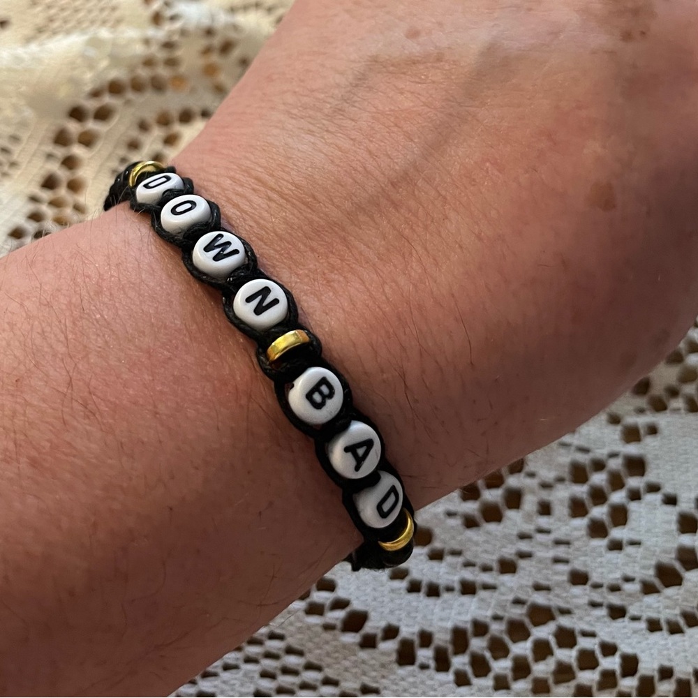Handmade Taylor Swift DOWN BAD Beaded Friendship Bracelet - Adjustable